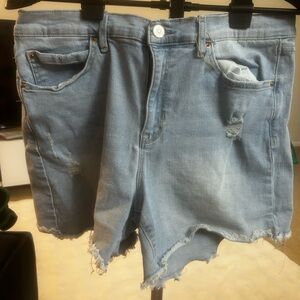 Pick 5 Light Blue Distressed Denim Shorts